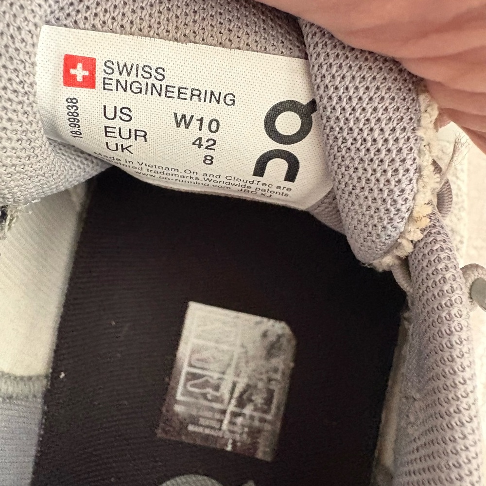 On Running womens Gray and White Sneakers - Picture 4 of 5